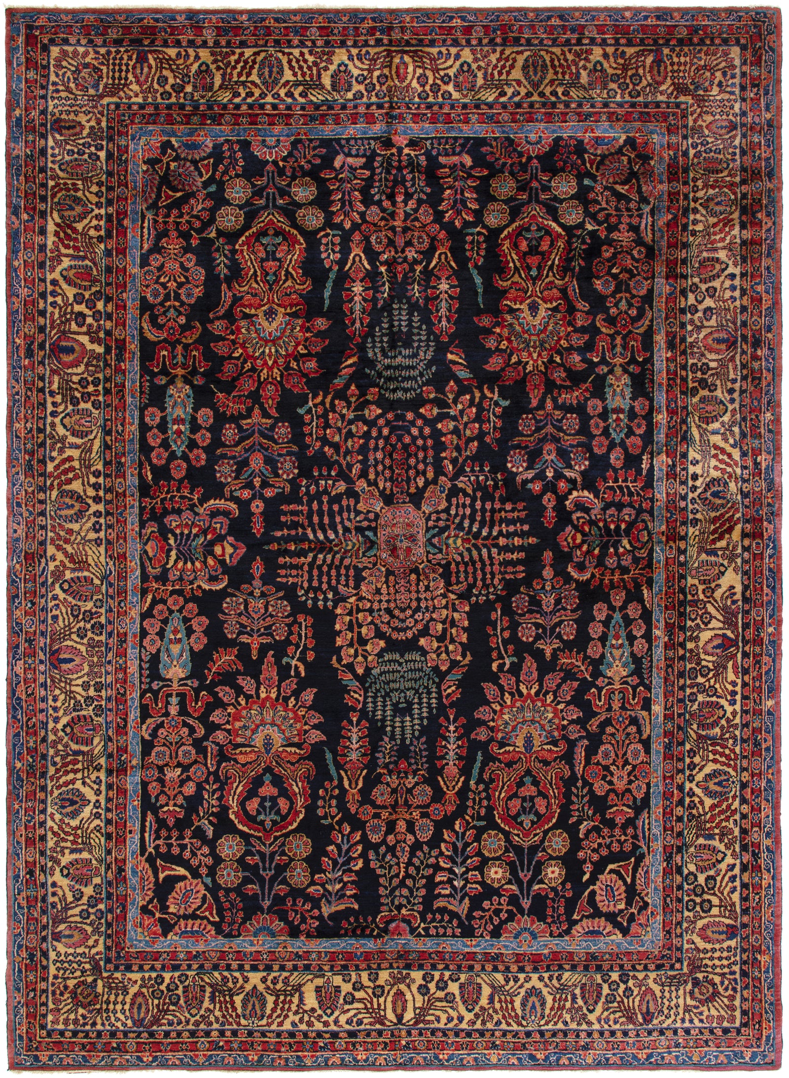 Sarouk 9' x 12' Antique Persian Rug Circa 1920