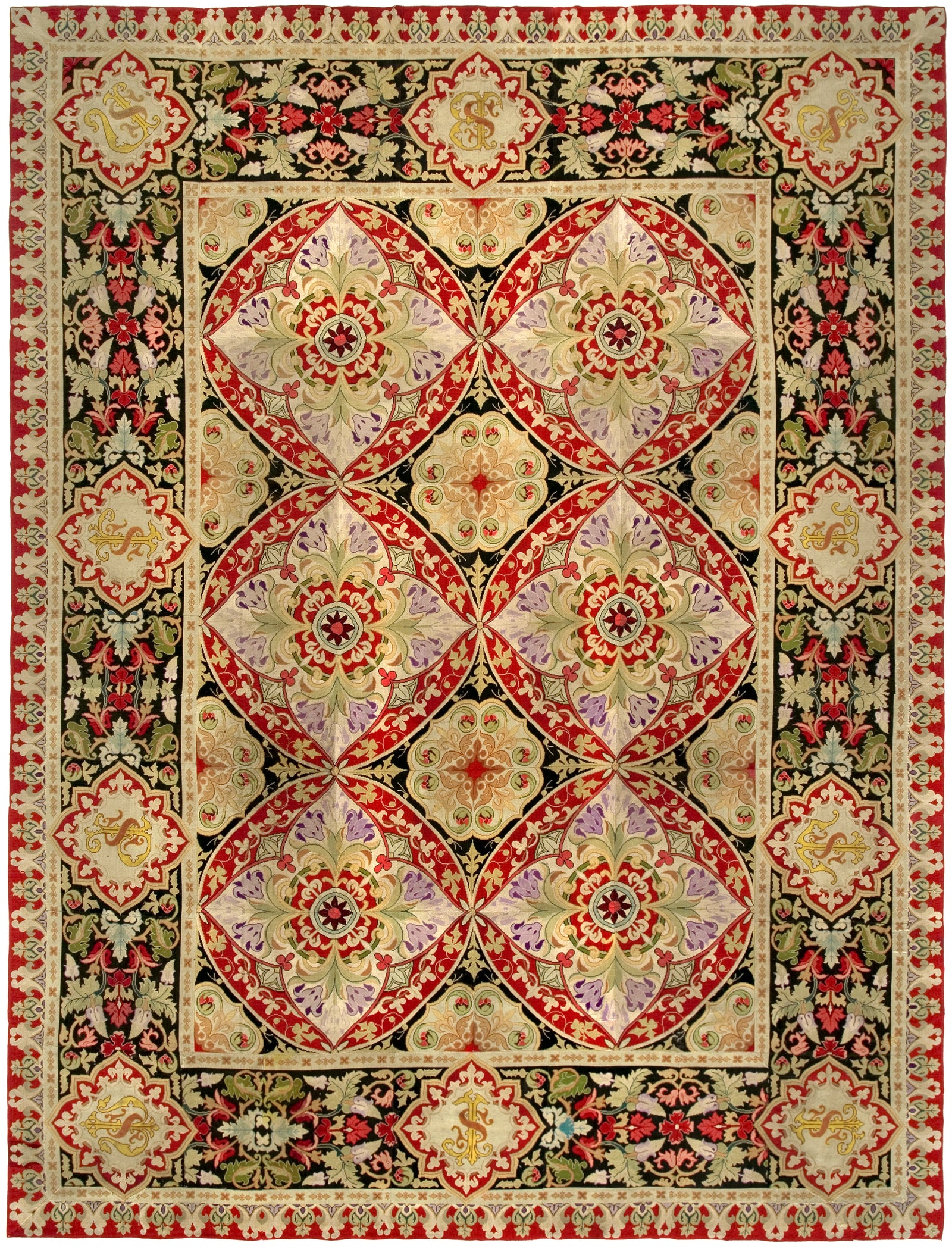 English Needlepoint Rug 11'10" x 15'6" Circa 1880