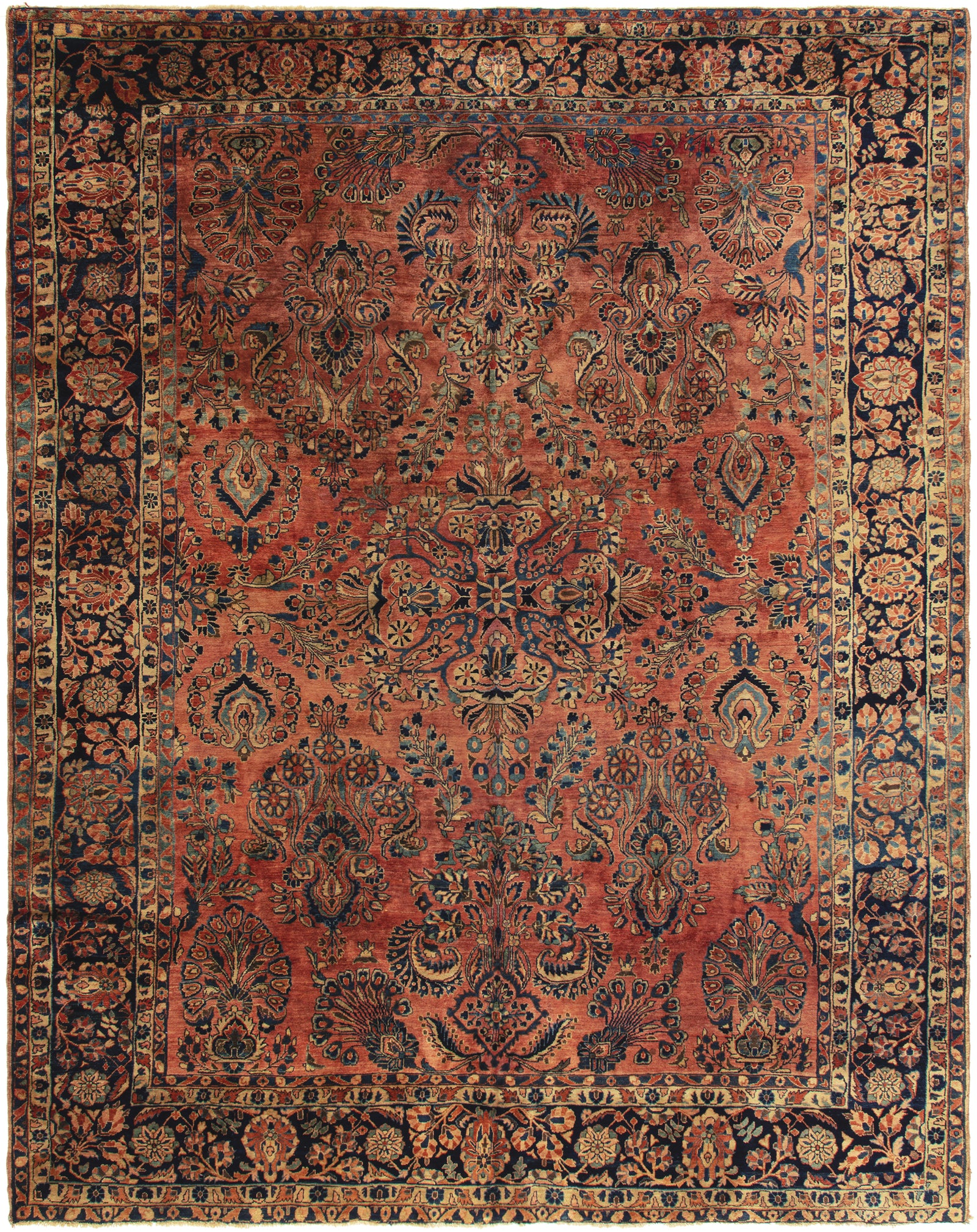 Sarouk 9'6" x 12' Antique Persian Rug Circa 1920