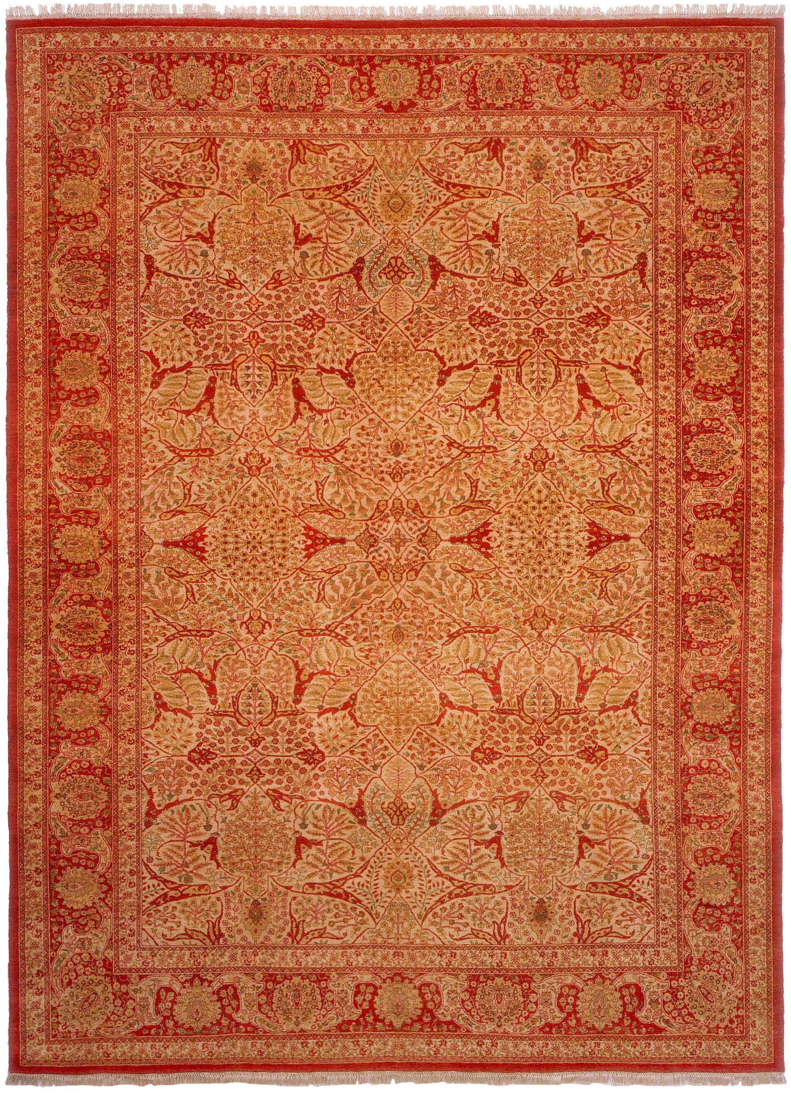 Tabriz 9'2" x 12'5" Wool Rug Hand-knotted in India