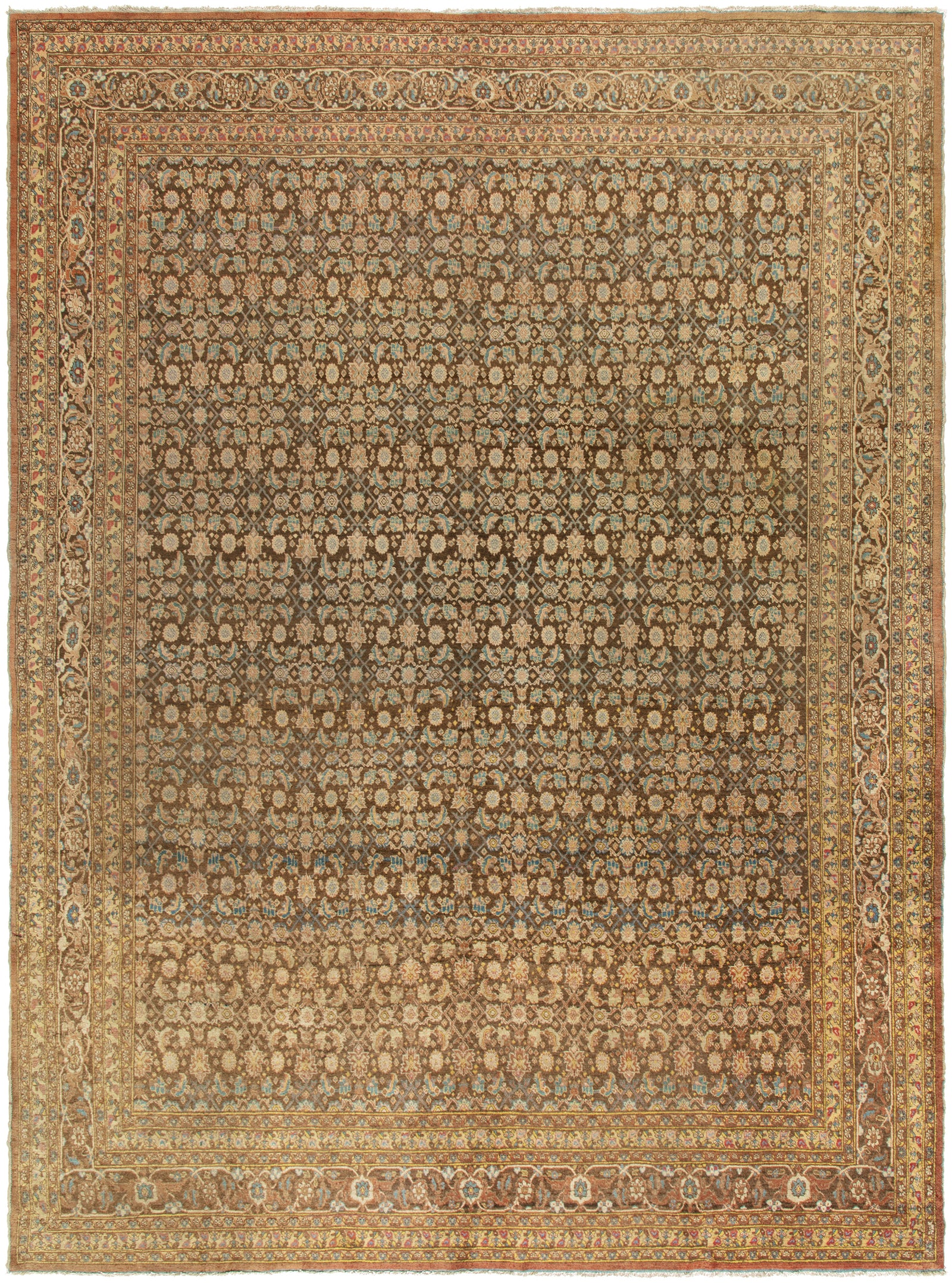 Tabriz 9'7" x 13' Persian Wool Rug Circa 1920