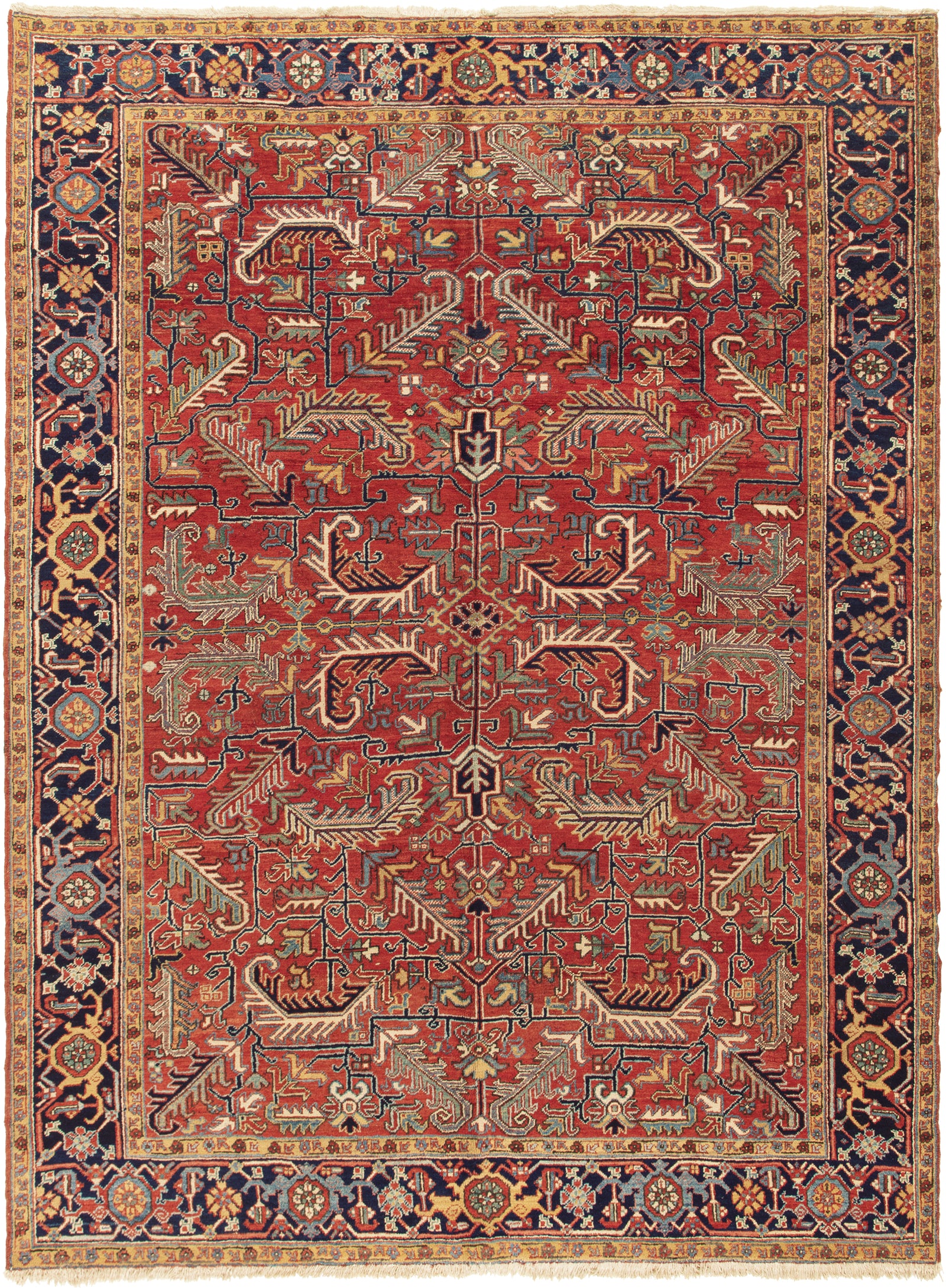 Heriz 8'2" x 10'10" Antique Wool Persian Rug Circa 1920