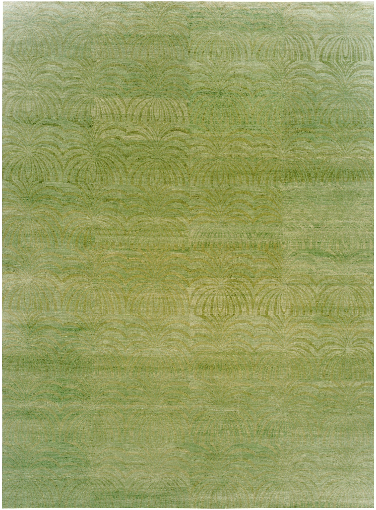 Las Palmas Green Palm Wool Rug Hand-knotted in Nepal