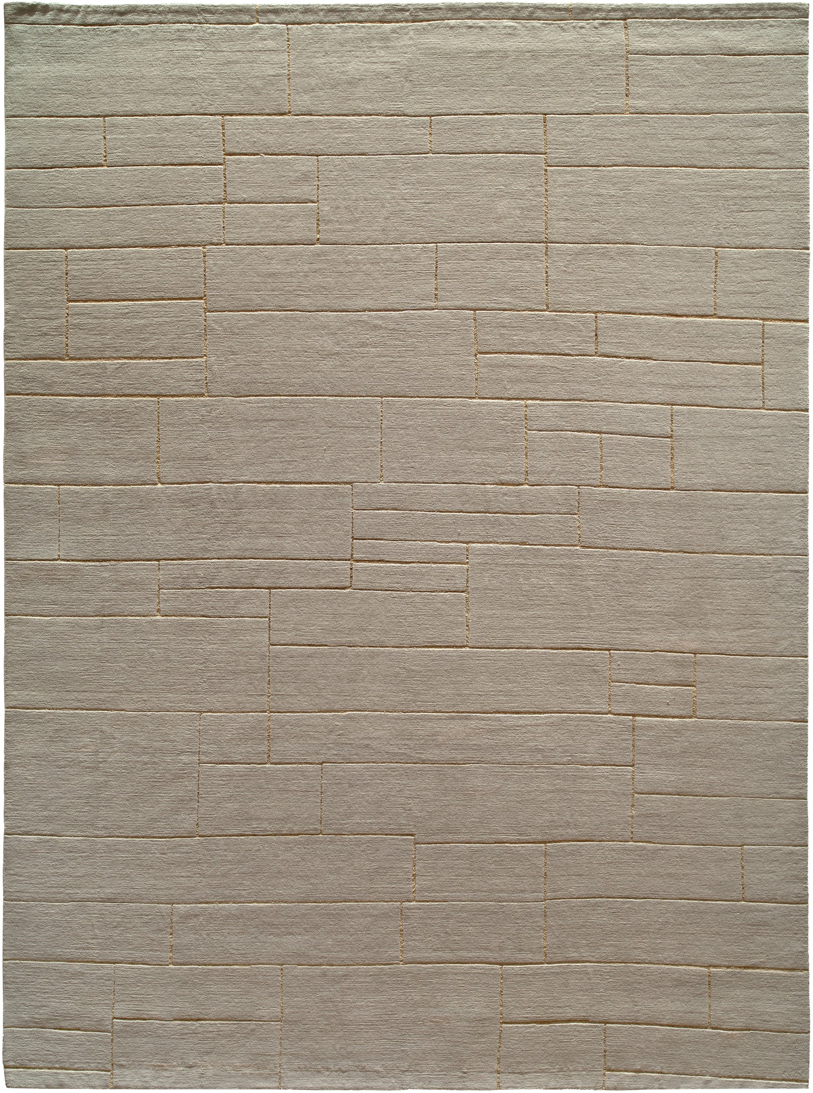 Stacked Wool and Hemp Rug Hand-knotted in Nepal