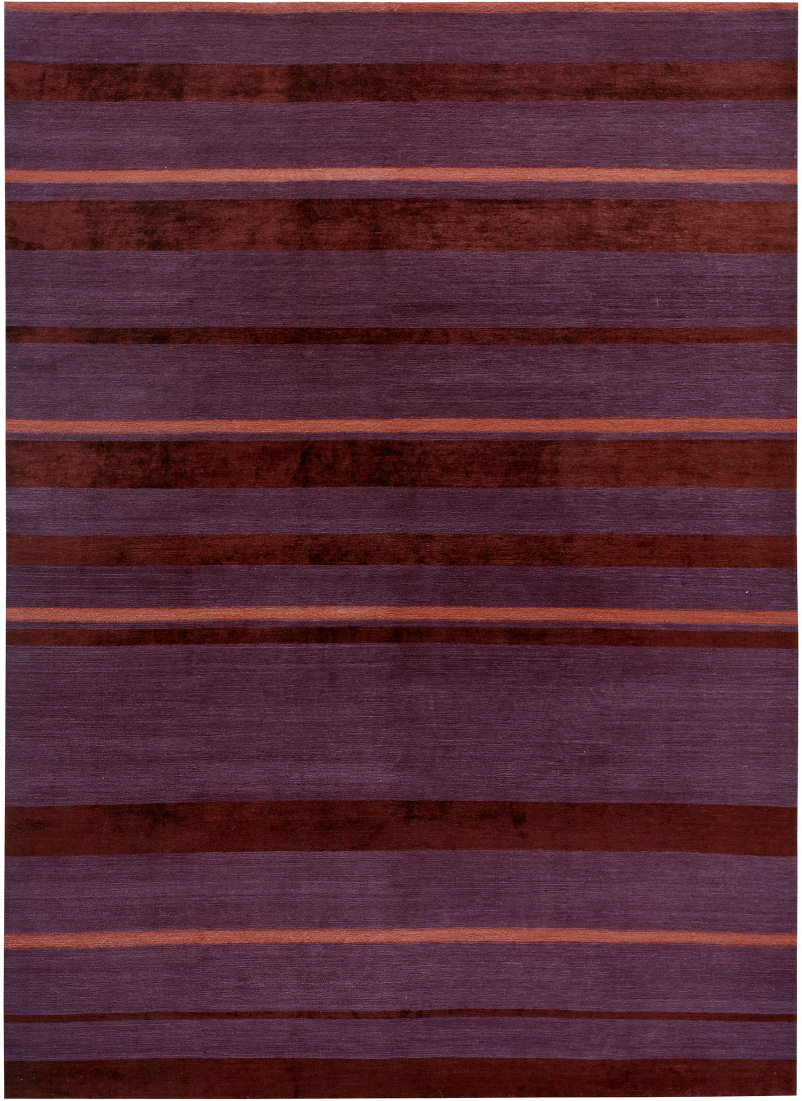 Tube Wool and Silk Rug Hand-knotted in Nepal